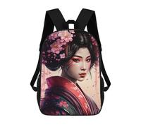 sinyumoney Sakura Geisha Mochila Infantil, Mochila Escolar De Gran Capacidad Para Estudiantes, Mochila Para Libros, Mochila Para Niños, Niñas, Adultos Y Adolescentes 17inch