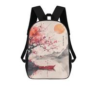 sinyumoney Sakura Lake Red Boat Mochila Escolar Infantil Impresa En 3D Para Niños, Mochilas De Viaje, Bolsas Para Libros, Mochila Escolar Infantil 17inch