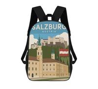 sinyumoney Salzburg Austria Travel Mochilas Para Niños Mochilas Escolares Mochila Escolar Para Niños Impresa En 3D Mochilas De Viaje De Moda Para Niños De Primaria Y Secundaria 17inch