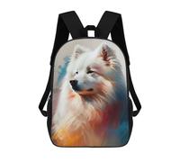 sinyumoney Samoyed Painting Dog Mochilas Para Niños Mochilas Escolares Mochila Escolar Para Niños Impresa En 3D Mochilas De Viaje De Moda Para Niños De Primaria Y Secundaria 17inch