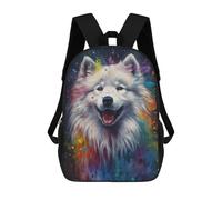 sinyumoney Samoyed Painting Mochila Escolar Para Niños De 17 Pulgadas, Mochila Informal De Viaje Para Niños Y Niñas, Mochila De Gran Capacidad Para El Día A Día 17inch