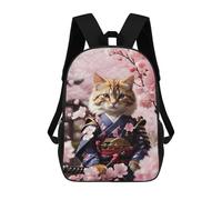 sinyumoney Samurai Cat Mochila Escolar Infantil De 17 Pulgadas, Impresa En 3D, Estilo Casual, Para Niños, Ideal Para Viajes, Como Mochila Escolar O Para Llevar Libros.