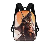 sinyumoney Samurai Warrior Art Print Mochila Escolar Infantil De 17 Pulgadas, Impresa En 3D, Estilo Casual, Para Niños, Ideal Para Viajes, Como Mochila Escolar O Para Llevar Libros.