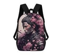 sinyumoney Samurai Warrior with Cherry Blossoms-2 Mochila Escolar Infantil De 17 Pulgadas Con Estampado 3D, Mochila Moderna Para Niños, Mochilas De Viaje, Bolsas Para Libros, Mochila Escolar Infantil