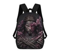 sinyumoney Samurai Warrior with Cherry Blossoms-7 Mochilas De 17 Pulgadas Para Niños, Mochilas Escolares Impresas En 3D Para Estudiantes De Primaria Y Secundaria, Para Niños Y Niñas.