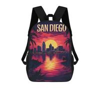 sinyumoney San Diego Sunset Skyline Mochila Escolar Infantil Impresa En 3D Para Niños, Mochila De Viaje De Alta Capacidad, Mochilas Para Libros De 17 Pulgadas Para Niños