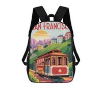 sinyumoney San Francisco Cable Car Travel Mochilas Para Niños Y Estudiantes, Mochilas Escolares Impresas En 3D, Mochilas Para Estudiantes De Primaria Y Secundaria Para Niños Y Niñas 17inch