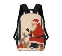 sinyumoney Santa And Bunnies Christmas Mochilas Para Niños Mochila Escolar Mochila Escolar Impresa En 3D Para Niños Estudiantes De Primaria Y Secundaria 17inch