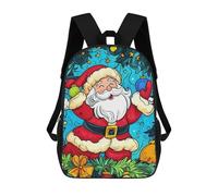 sinyumoney Santa Claus Christmas Illu Mochila Escolar Mochila Para Niños Impresa En 3D Mochilas Infantiles Para Niños Y Niñas Mochilas Escolares Mochilas De Viaje Para Niños 17inch