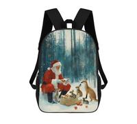 sinyumoney Santa Claus Feeding Animals Chirstmas Mochila Escolar Para Niñas Y Niños, Mochilas De Gran Capacidad, Mochilas Ligeras Para Niños Y Estudiantes 17inch