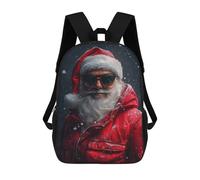 sinyumoney Santa Claus in Sunglasses Mochila Infantil De Moda Divertida Mochila Escolar Para Niños Y Adolescentes Con Impresión 3D Para Niños 17inch