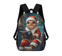 sinyumoney Santa Claus Lizard Tortois Mochila Infantil Para Niñas, Mochila Escolar 3D, Mochila Para Niños Pequeños, Mochila Informal De Día, Mochila Escolar De Moda 17inch