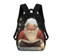 sinyumoney Santa Claus Reading by Candlelight Christmas Mochila Escolar Infantil Impresa En 3D Para Niños, Mochilas De Viaje, Bolsas Para Libros, Mochila Escolar Infantil 17inch