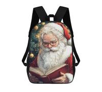 sinyumoney Santa Claus Reading Christmas Funny Mochila Escolar Para Niñas Mochila Impermeable Mochila Informal De Día Mochila Ligera Para Niño Y Niña Mochila Escolar 17inch