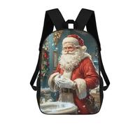 sinyumoney Santa Claus Washing Hands Mochilas Impresas En 3D Para Niños, Mochila Escolar, Mochila Informal Para Exteriores, Mochila Informal De Moda Para Niños, Lindas Bolsas De Viaje 17inch