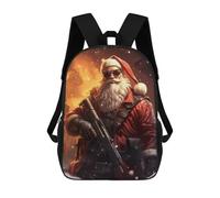 sinyumoney Santa Claus with A Gun Mochila Escolar Para Niños Y Niñas, Mochila Informal De Viaje, Mochila De Gran Capacidad Para El Día A Día 17inch