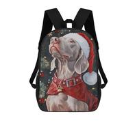 sinyumoney Santa Dog Christmas Portrait Mochila Infantil De 17 Pulgadas, Mochila Escolar Con Estampado 3D De Dibujos Animados Para Niños Y Adolescentes.