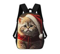 sinyumoney Santa Dressed Cat Mochila Escolar Para Niños, Mochila Escolar Impresa En 3D Para Estudiantes De Primaria Y Secundaria 17inch