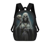 sinyumoney Santa Muerte in White Robe Mochila Infantil, Mochila Escolar Impresa En 3D, Mochila Para Niños Y Niñas, Mochila Escolar Ajustable Para La Escuela Primaria 17inch