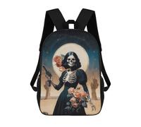 sinyumoney Santa Muerte Mochila Infantil, Mochila Escolar Impresa En 3D, Mochila Para Niños Y Niñas, Mochila Escolar Ajustable Para La Escuela Primaria 17inch
