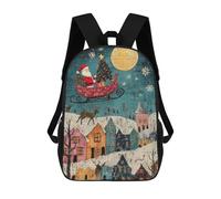 sinyumoney Santas Christmas Eve Flight Mochila Escolar Para Niños Y Niñas, Mochila Informal De Viaje, Mochila De Gran Capacidad Para El Día A Día 17inch