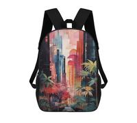 sinyumoney Santas Toilet Paper Crisis Mochila Escolar Gran Impermeable Mochila Portátil Para Campus, Viajes al Aire Libre Deportes, Blooming Modern Metropolis, 17"