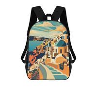 sinyumoney Santorini Sunset Mochila Infantil, Mochila Escolar Infantil, Mochilas Escolares Impresas En 3D Para Niños Y Estudiantes Adolescentes 17inch