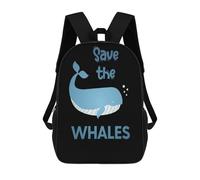 sinyumoney Save The Whales Children Mochilas Infantiles Mochila Escolar Mochila Impresa En 3D Para Niños Mochilas De Viaje Bolsas Para Libros Mochila Escolar Para Niños 17inch