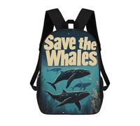 sinyumoney Save The Whales Mochilas Para Niños Mochila Escolar Mochila Escolar Impresa En 3D Para Niños Estudiantes De Primaria Y Secundaria 17inch