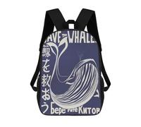 sinyumoney Save The Whales Nautical Mochila Escolar Para Niñas Y Niños, Mochilas De Gran Capacidad, Mochilas Ligeras Para Niños Y Estudiantes 17inch