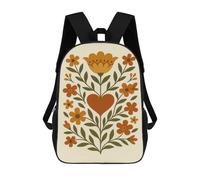 sinyumoney Scandinavian Folk Art Floral Heart Print Mochila Escolar Grande Resistente Al Agua Para Portátil Para La Escuela/trabajo/viajes 17inch