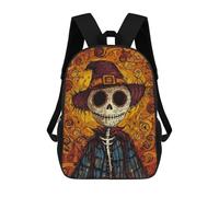 sinyumoney Scarecrow Day of The Dead Mochila Escolar Grande Para Niños - Perfecta Para Viajes, Trabajo Y Uso Diario 17inch