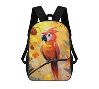 sinyumoney Scarlet Macaw in Autumn Mochila Infantil Para Niñas Y Niños, Mochila De Día, Escuela Primaria, Perfecta Para La Vuelta Al Cole O Educación Física, Regalos Y Viajes 17inch