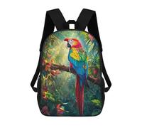 sinyumoney Scarlet Macaw in Jungle Mochilas Impresas En 3D Para Niños, Mochila Escolar, Mochila Informal Para Exteriores, Mochila Informal De Moda Para Niños, Lindas Bolsas De Viaje 17inch