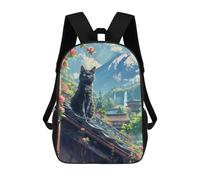 sinyumoney Scenery Cat at Fuji Mount Mochilas Para Niños Mochilas Escolares Mochila Escolar Para Niños Impresa En 3D Mochilas De Viaje De Moda Para Niños De Primaria Y Secundaria 17inch