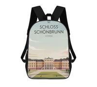 sinyumoney Schloss Schönbrunn Vienna Mochila Infantil, Mochila Escolar Impresa En 3D, Mochila Para Niños Y Niñas, Mochila Escolar Ajustable Para La Escuela Primaria 17inch