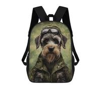 sinyumoney Schnauzer Camo Jacket Mochilas Para Niños Mochila Escolar Mochila Escolar Impresa En 3D Para Niños Estudiantes De Primaria Y Secundaria 17inch