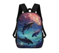 sinyumoney School of Space Whale Mochila Escolar Mochilas Escolares Para Niñas Y Niños Mochila Con Bolsillo Mochila Escolar De Moda Mochila Infantil 17inch