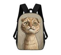sinyumoney Scottish Fold Caricature Mochila Infantil, Mochila Escolar Para Niños, Mochila Escolar Infantil Con Estampado 3D De Dibujos Animados, Mochila De Gran Capacidad Para Niños Y Niñas 17inch