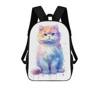 sinyumoney Scottish Fold Cat Painting Mochila Infantil De 17 Pulgadas, Mochila Escolar Con Estampado 3D De Dibujos Animados Para Niños Y Adolescentes.