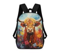 sinyumoney Scottish Highland Cow Mochila Escolar Mochilas Escolares Para Niñas Y Niños Mochila Con Bolsillo Mochila Escolar De Moda Para Niños 17inch