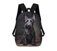 sinyumoney Scottish Terrier Mochila Escolar Impresa En 3D 17inch Mochila Escolar Infantil Mochilas De Viaje Mochila Informal De Moda Para Niños Y Estudiantes