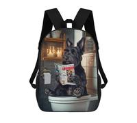 sinyumoney Scottish Terrier on The Toilet Mochila Escolar Impresa En 3D Mochilas Informales Para Niños Mochila Escolar Impresa En 3D Para Niños De Primaria Y Secundaria 17inch