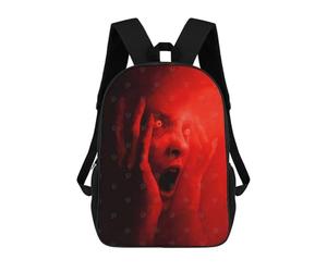 sinyumoney Screaming Face in Red Mochila Escolar De Moda Para Material Escolar, Mochila Impermeable Informal Para Niños/niñas/adolescentes 17inch