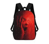 sinyumoney Screaming Face in Red Mochila Escolar Impresa En 3D Para Niños, Mochila Escolar, Mochilas De Viaje, Bolso Informal De Moda Para Niños Y Estudiantes 17inch