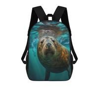 sinyumoney Sea Lion Underwater Close-Up Mochila Escolar Infantil Impresa En 3D Para Niños, Mochilas De Viaje, Bolsas Para Libros Para Niños Estudiantes De Primaria 17inch