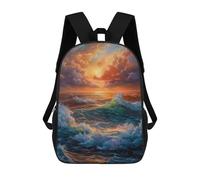 sinyumoney Sea Ocean Sunset Waves Mochila Infantil, Mochila Escolar Para Niños, Mochila Escolar Infantil Con Estampado 3D De Dibujos Animados, Mochila De Gran Capacidad Para Niños Y Niñas 17inch