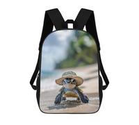 sinyumoney Sea Turtle in A Hat Mochilas Para Niños, Mochilas Escolares Personalizadas En 3D Para Niños Y Niñas, Mochilas Escolares Grandes, Mochilas Informales Para El Día A Día 17inch
