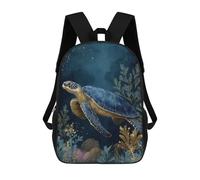 sinyumoney Sea Turtle in Deep Blue Ocean Mochila Infantil Para Niñas Y Niños, Mochila De Día, Escuela Primaria, Perfecta Para La Vuelta Al Cole O Educación Física, Regalos Y Viajes 17inch