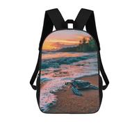sinyumoney Sea Turtle Sunset Beach Ocean Sea Sand Mochila Escolar Mochila Para Niños Impresa En 3D Mochilas Infantiles Para Niños Y Niñas Mochilas Escolares Mochilas De Viaje Para Niños 17inch